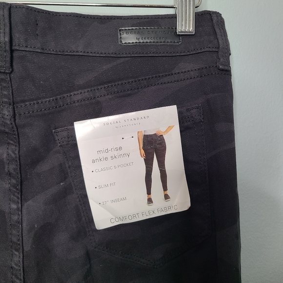 Sanctuary Social Standard Camo High Rise Skinny Ankle Jeans NEW - Picture 5 of 7